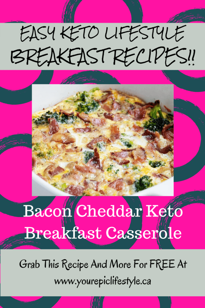 Healthy Diet Easy Keto Lifestyle Keto-Low Carb Bacon Cheddar Keto Breakfast Casserole