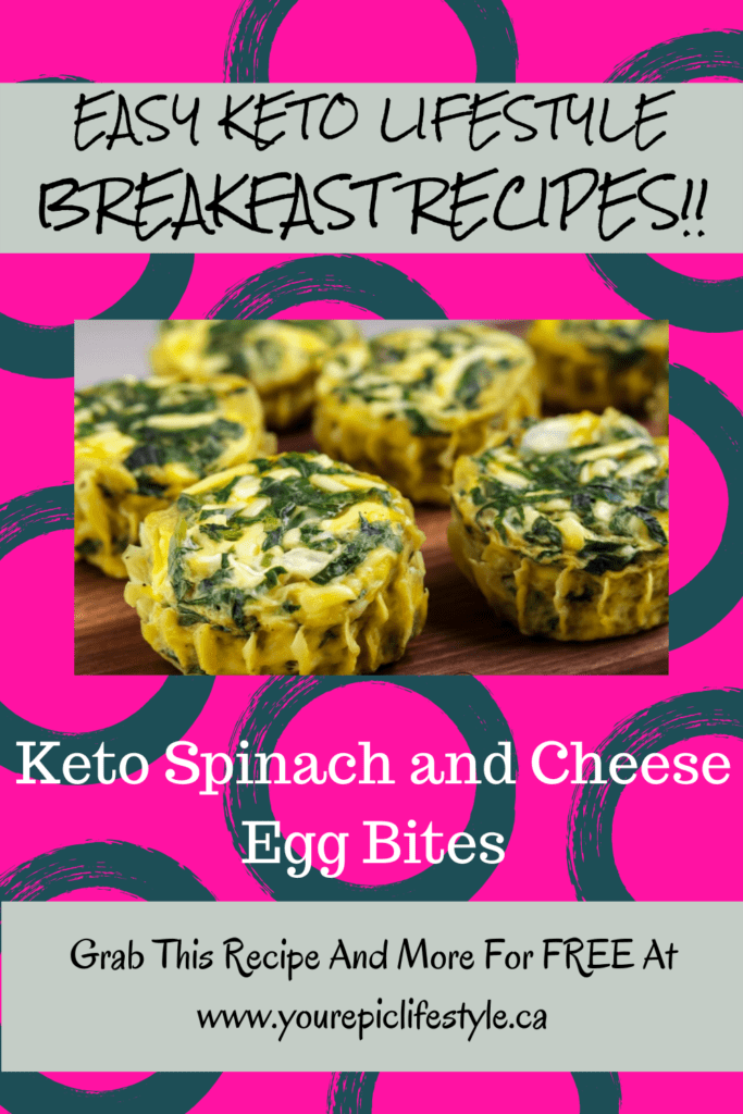 Healthy Diet Easy Keto Lifestyle Keto-Low Carb Keto Spinach and Cheese Egg Bites