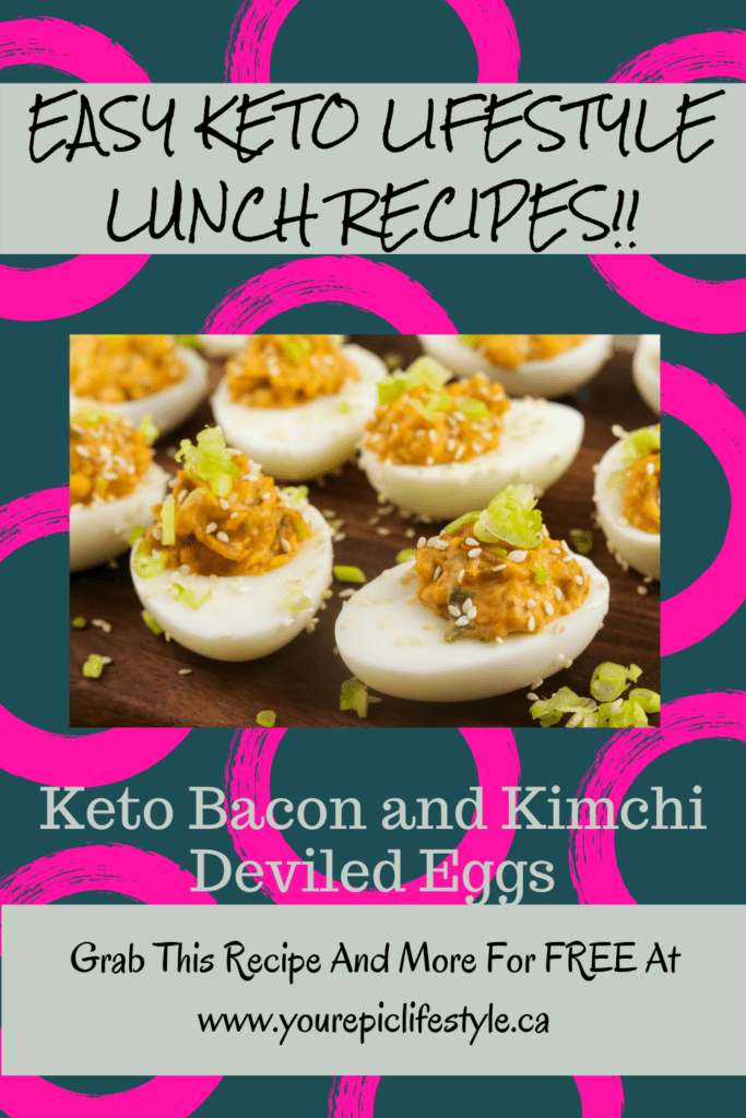 Healthy Diet Easy Keto-Low Carb Lifestyle Lunch Recipes Bacon and Kimchi Deviled Eggs