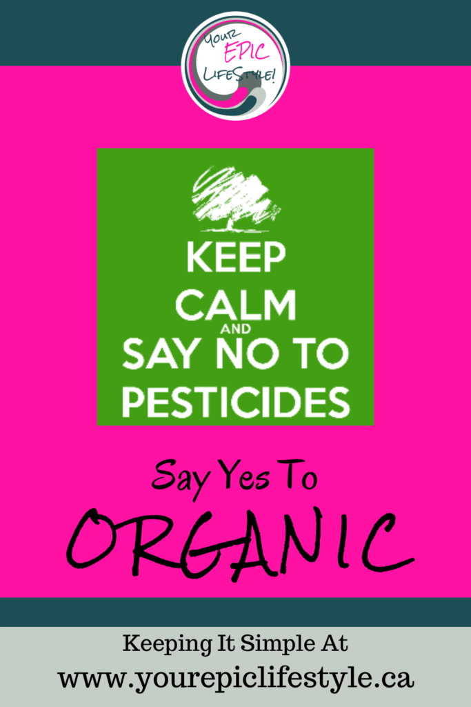 Keep calm and say no to pesticides and say yes to organic. Organic vs Conventional farmed foods
