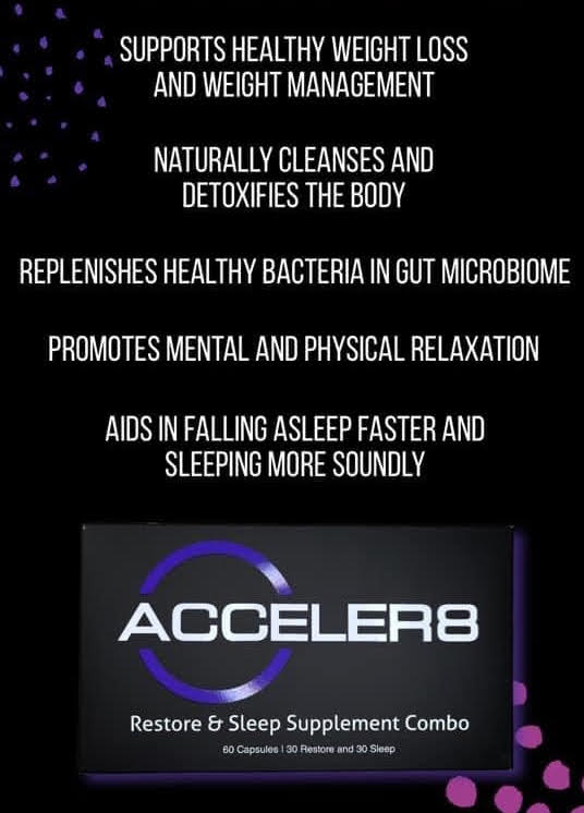 Acceler8 Sleep and Restore health supplements